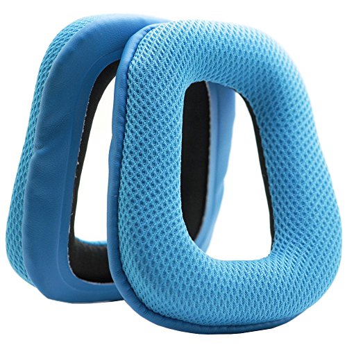 Mmobiel Cuscinetti Auricolari Di Ricambio Compatibile Con Logitech G35 G930 G430 F430 F450 Surround Gaming Sound Headset Con Memory Foam (Blu)