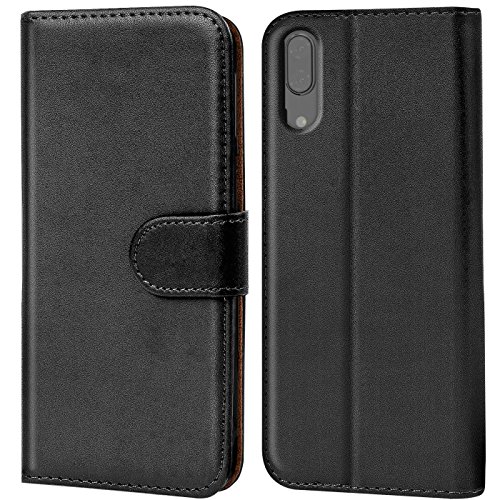 Verco Custodia Per Huawei P20, Case Per P20 Cover Pu Pelle Portafoglio Protettiva, Nero
