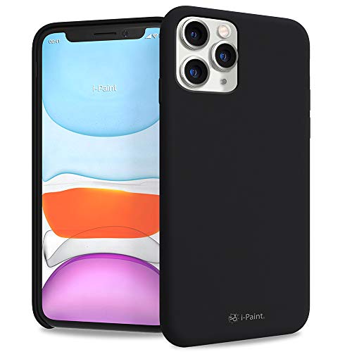 I-Paint Cover Custodia Protettiva Per Iphone 11 Pro Max 6.5" In Silicone Nera Con All'Interno Microfibra - Solid Case Black