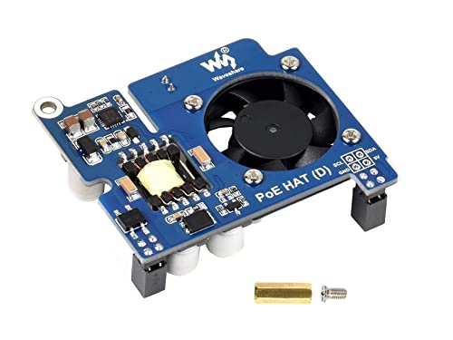 Ibest Poe Hat For Raspberry Pi 4B 3B+,802.3Af/At-Compliant,Power Over Ethernet Hat (D) Expansion Board For Raspberry Pi,With Cooling Fan And Heatsink,