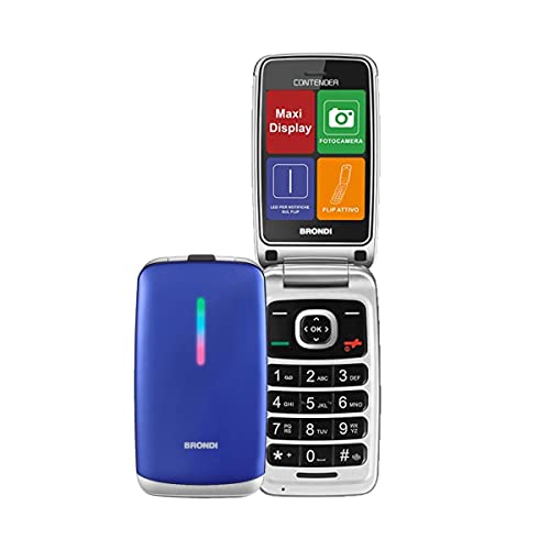Brondi Telefono Cellulare Contender - Adatto A Tutti Gli Operatori - 0.04 Gb, Blu Metal