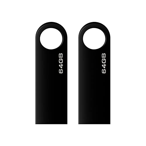 Chiavetta Usb 64 Gb, 2 Pezzi Mini Pen Drive 64 Giga Portatile Usb Key Pennetta Usb 64Gb Per Pc, Laptop, Ecc (Nero*2Pcs)