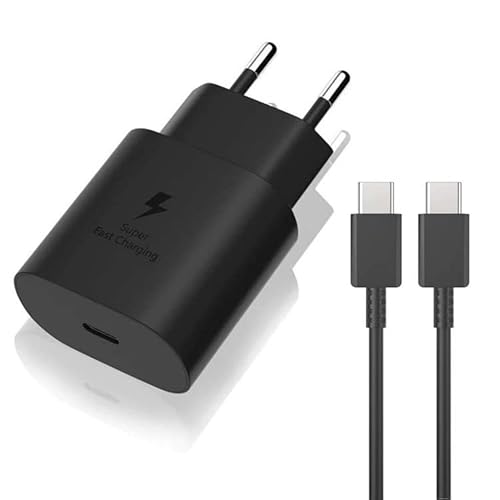 25W Caricabatterie Rapido Con 1.5M Cavo Usb Tipo C Da Per Per Samsung Galaxy S24/S23 /Ultra S23+/S23 /S22 /S21/S21 Ultra 5G / S20 Ultra/ S20 / S10 /S9