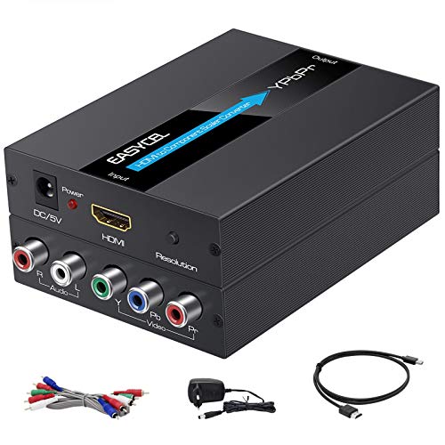 Easycel Convertitore Da Hdmi A Component (Ypbpr/Rgb/5Rca) Con Funzione Scaler, Alluminio), Ingresso Hdmi A Componente (Ypbpr/Rgb/5Rca) Uscita (Con Cav