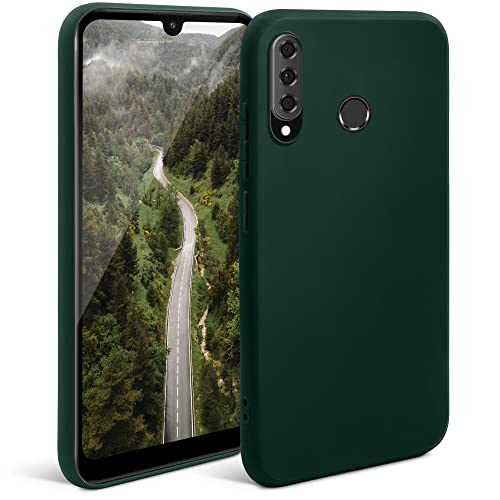 Moozy Minimalist Series, Cover In Silicone Per Huawei P30 Lite, Verde Notte - Finitura Opaca, Custodia Sottile E Morbida In Tpu