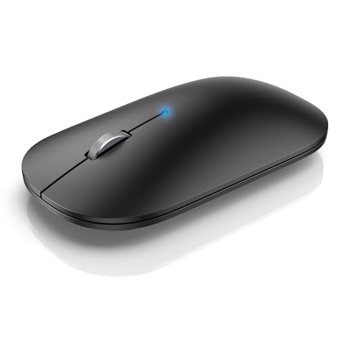 Tecknet Mouse Wireless Ricaricabile, 4000Dpi Mouse Bluetooth Wireless Portatile, Onnessione Multi-Dispositivo 2.4Ghz Ricevitore Mouse Senza Fili Silen