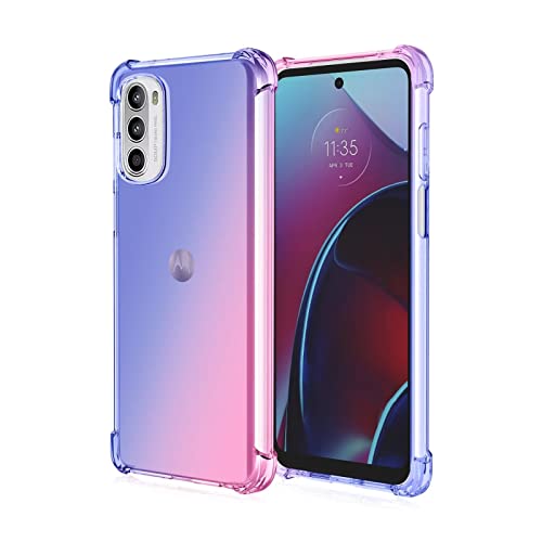 Honlen Custodia Per Motorola Moto G52 /Motorola Moto G82 5G Case, Trasparente Sfumato Tpu Silicone Progettata, 4 Angoli Rinforzati, Anti-Graffio, Anti
