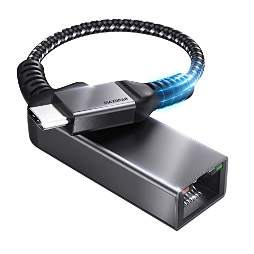 Adattatore Da Usb C A Ethernet,Maxonar Usb-If Certified Rj45 To Thunderbolt 3 Type C Gigabit Network Lan Converter(0.6M),Compatibile Per Macbook Pro 2