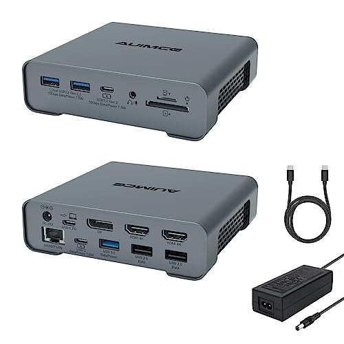 Docking Station Usb C Dual Monitor, 16 In 1 Triple Display Usb-C Dock Con 2 Hdmi, Dp, Ethernet,3 Usb3.2 Gen2 10Gbps, Ac 65W Adattatore Ricarica Per Ma