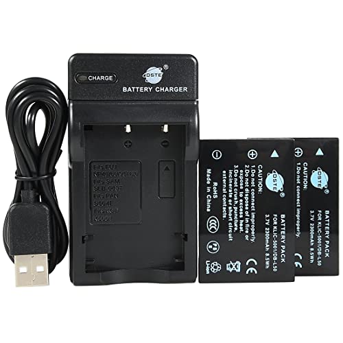 Dste Klic-5001 Li-Ion Batteria (2-Pacco) E Caricabatterie Usb Per Kodak Easyshare P880 Z730 Z7590 Z760 Dx6490 Z760