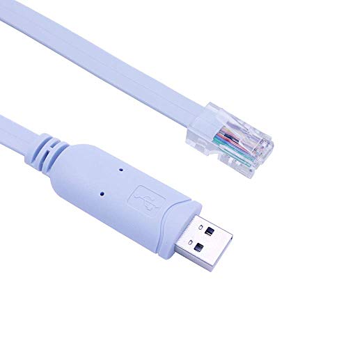Cavo Da Usb A Console, Cavo Per Console Usb, Console Usb A Rj45, Rollover Usb Per Windows/Vista/Mac/Linux (1,8 M/6 Ft, Blu)