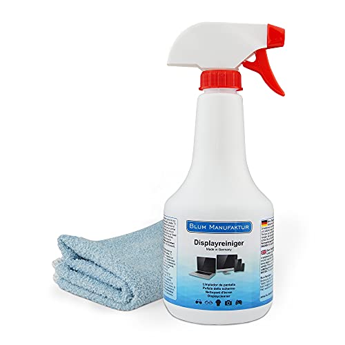 Blum Manufaktur - Detergente Per Display Da 500 Ml + Panno In Microfibra Da 30 X 30 Cm – Detergente Per Lo Schermo Per Una Pulizia Senza Aloni Di Tutt