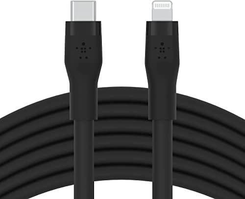 Belkin Boostcharge Flex Cavo Da Usb Type C A Lightning In Silicone (3 M), Certificazione Mfi, Ricarica Rapida Usb-C Pd Da 20 W, Per Iphone 14/14 Plus,