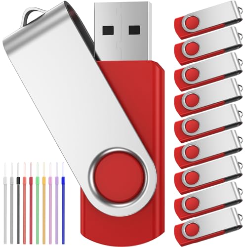Chiavetta Usb 10 Pezzi 1Gb Pendrives - Girevole Pen Drive 1 Gb Pennetta Usb 2.0 Comoda Chiave - Febniscte Girevole Penna Usb 1 Giga Chiavette Elegante