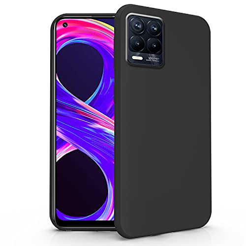 N Newtop Cover Compatibile Con Realme 8 4G / 8 Pro, Custodia Tpu Soft Gel Silicone Ultra Slim Sottile Flessibile Case Posteriore Protettiva (Nero)