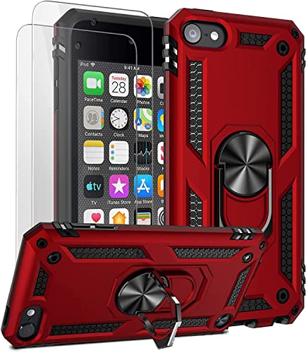 Ulak Custodia Ipod Touch 7 Generazione, Cover Ipod Touch 6/5 Progettata Rigida Pc Adatta Perfettamente Anello Militare Con Prottetiva Custodia Per App