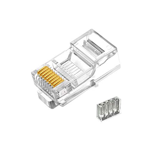 50 Connettori Cat6 Rj45, Spine Cat6 Rj45, Cat6 2 Pezzi Rj45 Non Schermati In Cristallo Termina Utp 8P8C Connettore Di Rete Modulare