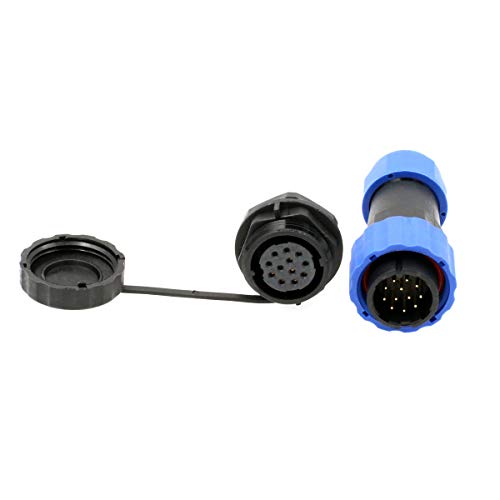Hangton Sd20 Impermeabile Aviazione Circolare Connettore In Plastica Per Sistema Di Alimentazione Esterna Illuminazione Led (12 Pin, Spina Maschio E P