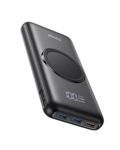Charmast Power Bank Wireless 20000Mah, 22.5W Usb A & 20W Usb C Pd Qc 3.0 Caricatore Portatile Carica Rapida Led Display Batteria Portatile Con 4 Uscit