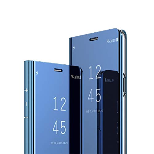 Mrster Huawei P30 Pro Cover, Mirror Clear View Standing Cover Full Body Protettiva Specchio Flip Custodia Per Huawei P30 Pro (2019). Flip Mirror: Blue