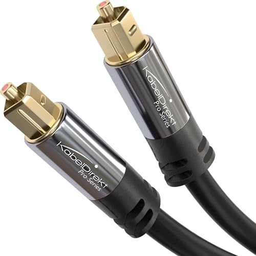 Kabeldirekt – 6M Cavo Toslink (Ottico Audio Digitale, Connettore Toslink Maschio > Connettore Toslink Maschio, Dolby Digital Sound, Dts, Ps5), Pro Ser