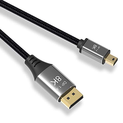 Yiwentec Cavo Mini Dp A Displayport 8K (7680X4320)@60Hz 4K @144Hz Displayport 1.4 Trasmissione Bidirezionale Displayport A Mini Displayport 8K Cavo (1