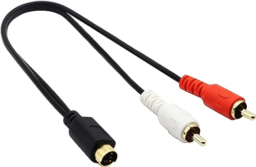 Zdycgtime Cavo Splitter S-Video 4 Pin Mini Din Y Placcato Oro Combo 4 Pin Mini Din S-Video Maschio A 2 Rca Maschio Audio Y Splitter Prolunga Cavo Adat
