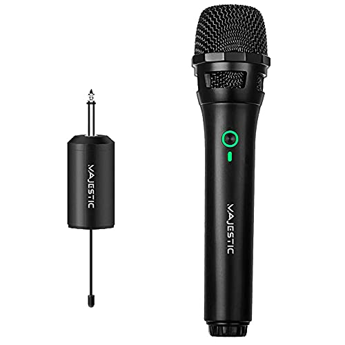 Majestic Mic 601W – Microfono Wireless Uhf Con Ricevitore Ricaricabile, Nero