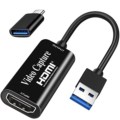Video Capture Card, Fulfalic 4K Hdmi A Usb Capture Card, Full Hd 1080P Capture Card, Hdmi Video Game Capture Per La Modifica Di Video/Gioco/Streaming/