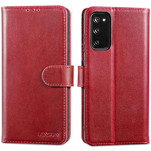 Lensun Custodia Per Samsung Galaxy S20 Fe, Cover In Vera Pelle [Supporto Stand] Libro Con Portafoglio Chiusura Magnetico Flip Custodie Cuoio Per Telef