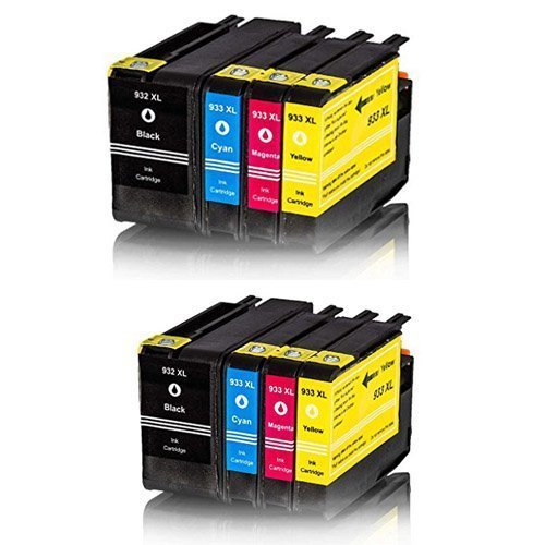 8 Cartucce Compatibile Per Hp 932Xl 933Xl Officejet 6700 Premium, 6100 Eprinter H611A, 7610 E-All-In-One, 6700, 6600.