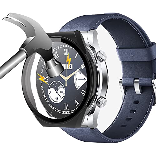 Akancy Custodia Rigida Compatibile Con Xiaomi Watch S1 Con Pellicola Protettiva, 9H Durezza Hart Pc Case Sottile In Vetro Temperato Per Smart Xiaomi W