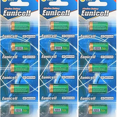 Eunicell 15 Batterie Alcaline Senza Mercurio Tipo 4Lr44 (Px28, 4G13, 476A, L1325), Da 6 V, In Confezione Da 3 Blister Con 5 Batterie (Etichetta In Lin