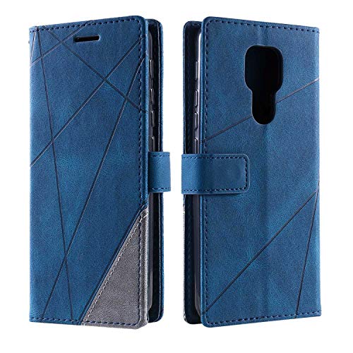 Cover Per Moto E7 Plus, Sonwo Flip Caso In Pu Pelle Case Cover Portafoglio Custodia Per Moto E7 Plus, [Kickstand] [Slot Per Schede], Blu
