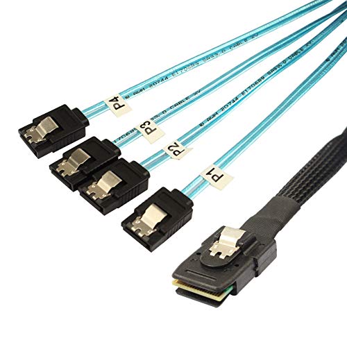 Jopto Mini Sas Cavi 50 Cm Interni Mini-Sas A 4 Sas Sata Multi-Lane Forward Cavo Di Trasferimento Dati Cavo Mini Sas 36 Pin Sff-8087 Maschio A 4 Sata 7
