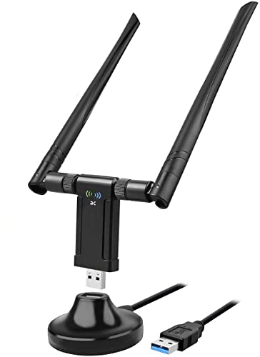 Chiavetta Wlan 1200 Mbit/S, Adattatore Wlan Dualband 867 Mbit/S (5 Ghz), 433 Mbit/S (2,4 Ghz), Adattatore Wireless Con Antenna 5 Dbi E Docking Station