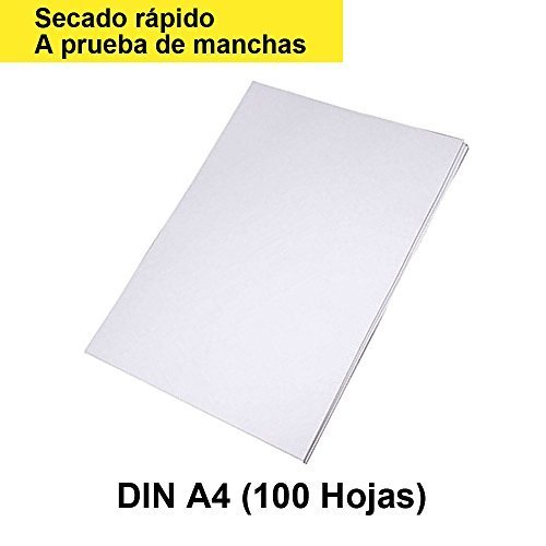 Refill24 Carta Sublimazione/Carta A Trasferimento Termico Din A4 100 Fogli Per Magliette, Berretti, Tazze, Tappetini Per Il Mouse. Asciugatura Rapida,