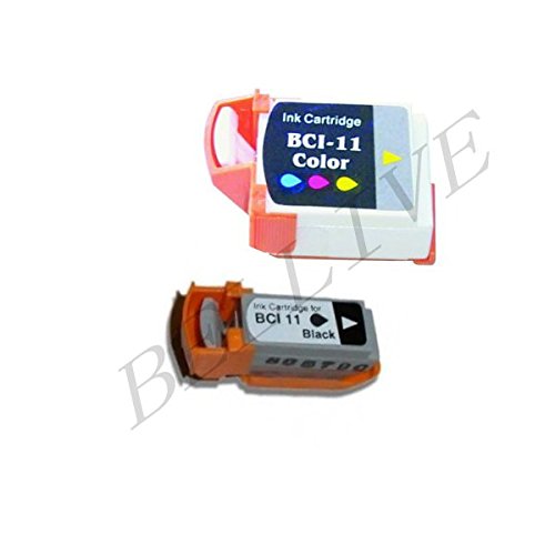 Kit 2 Cartucce Compatibile Per Canon Bci-11 Colore Bci-11 Nero Bjc-50 Bjc-55 Bjc-70 Bjc-80 Bjc-85 Bjc-85Pw