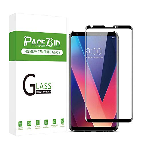 Pacebid Vetro Temperato Per Lg V30 / Lg V30 Plus, [9H Durezza] [Curva 3D] [Copertura Completa] [Kit D'Installazione], Pellicola Protettiva Lg V30 / Lg