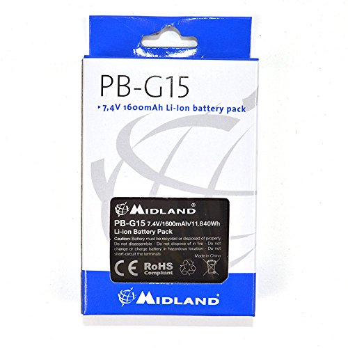 Midland Pb-G15 Batteria Ricaricabile, Li-Ion, 1600Mah, Nero