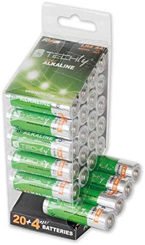 Techly 306998 Multipack 24 Batterie High Power Stilo Aa Alcaline Lr06 1,5V