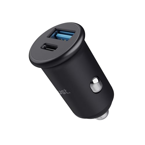 Trust Maxo 38W Pd Mini Caricabatterie Auto Usb C & Usb, 20W Usb-C Pd & 18W Usb-A Qc3, Caricatore Auto Ricarica Rapida Doppia Porta Per Iphone 15 14 13