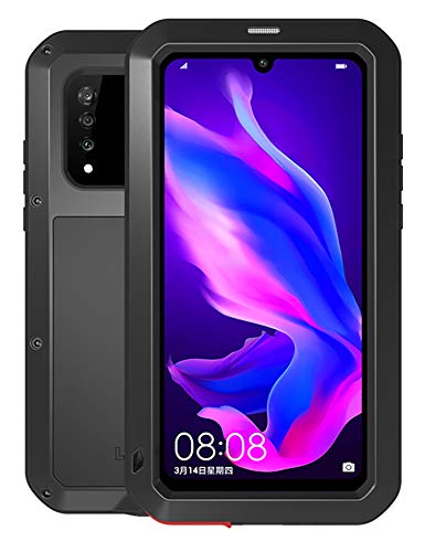 Fonrest Tutto Il Corpo Custodia Per Huawei P30 Lite, Love Mei 6,15-Pollice Robusto Ibrido Alluminio Metallo Antiurto Antipolvere Cover Con Vetro Tempe