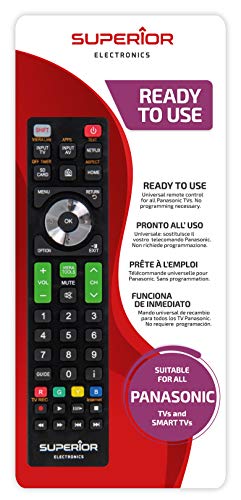 Superior Panasonic Replacement - Telecomando Di Ricambio Universale Compatibile Con Tutti I Tv E Smart Tv Di Marca Panasonic - Pronto All'Uso Non Rich