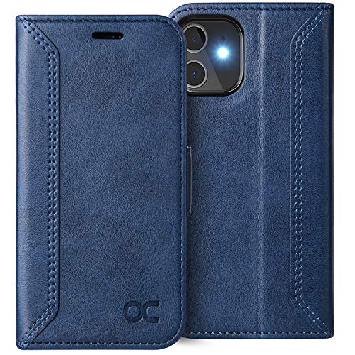 Ocase Custodia Iphone 12 Mini, Cover Iphone 12 Mini Con Portatessere Interno Tpu Antiurto Portafoglio [Rfid Blocking] Custodia Di Pelle Flip Cover Per