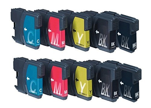 10 Compatibile Cartucce Per Brother Lc1100 Lc980 Dcp-373Cw / Dcp-377Cw / Dcp-197C