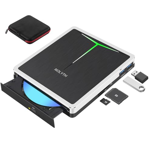 Nolyth Unità Dvd Esterna Blu Ray Usb 3.0 Type-C Bluray Masterizzatore Esterno Portatile 3D Bd Blu-Ray Drive Drive Per Pc Laptop Mac Windows 11 10 Macb