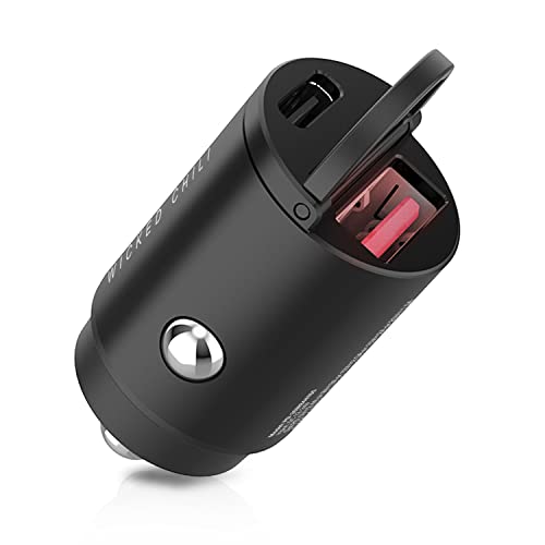 Wicked Chili 30W Dual Usb Car Charger (Usb-C Pd + Usb-A Qc 3.0) Per Accendisigari, Adattatore Di Ricarica Compatibile Con Iphone 14, 13, 12 Pro, Max,