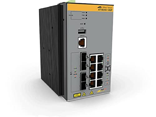 Allied Telesis At-Ie340-12Gp-80 | 8 X 10/100/1000T Poe, 4X 100/1000X Sfp, -40°C To 75°C, Din Rail, Dc External Psu Not Included