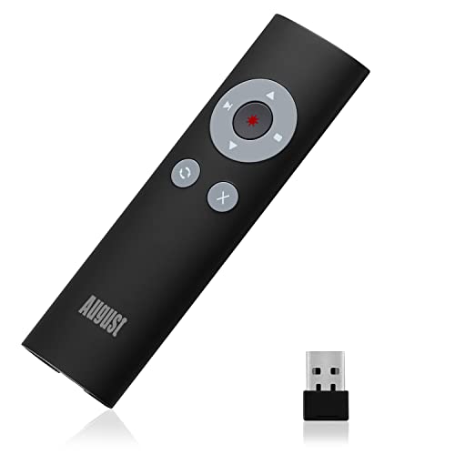 Presentatore Wireless - August Lp200 -Puntatore Laser Per Presentazioni 2.4Ghz Telecomando Presentazioni Multimediale (<1Mw) Fino A 15M, Supporta Wind
